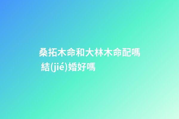 桑拓木命和大林木命配嗎 結(jié)婚好嗎